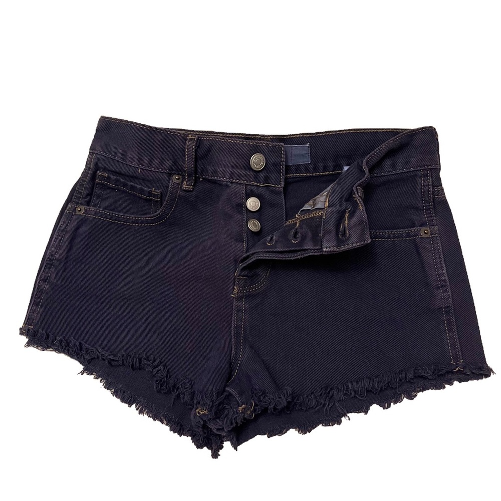 Brandy Melville | Dark Wash Daisy Duke Jean Shorts w/ Button Fly | Sz 25